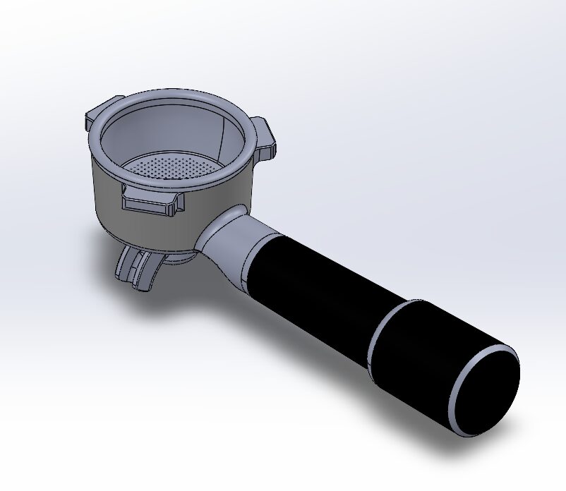 SolidWorks render of the portafilter component